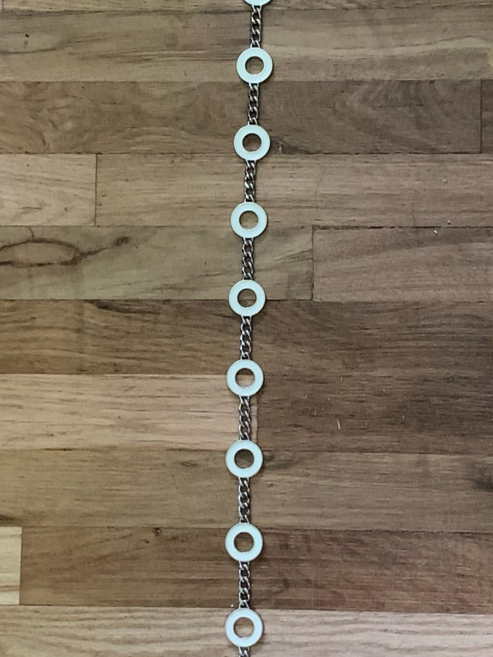 Lacoste White Ring Chain Accent Belt